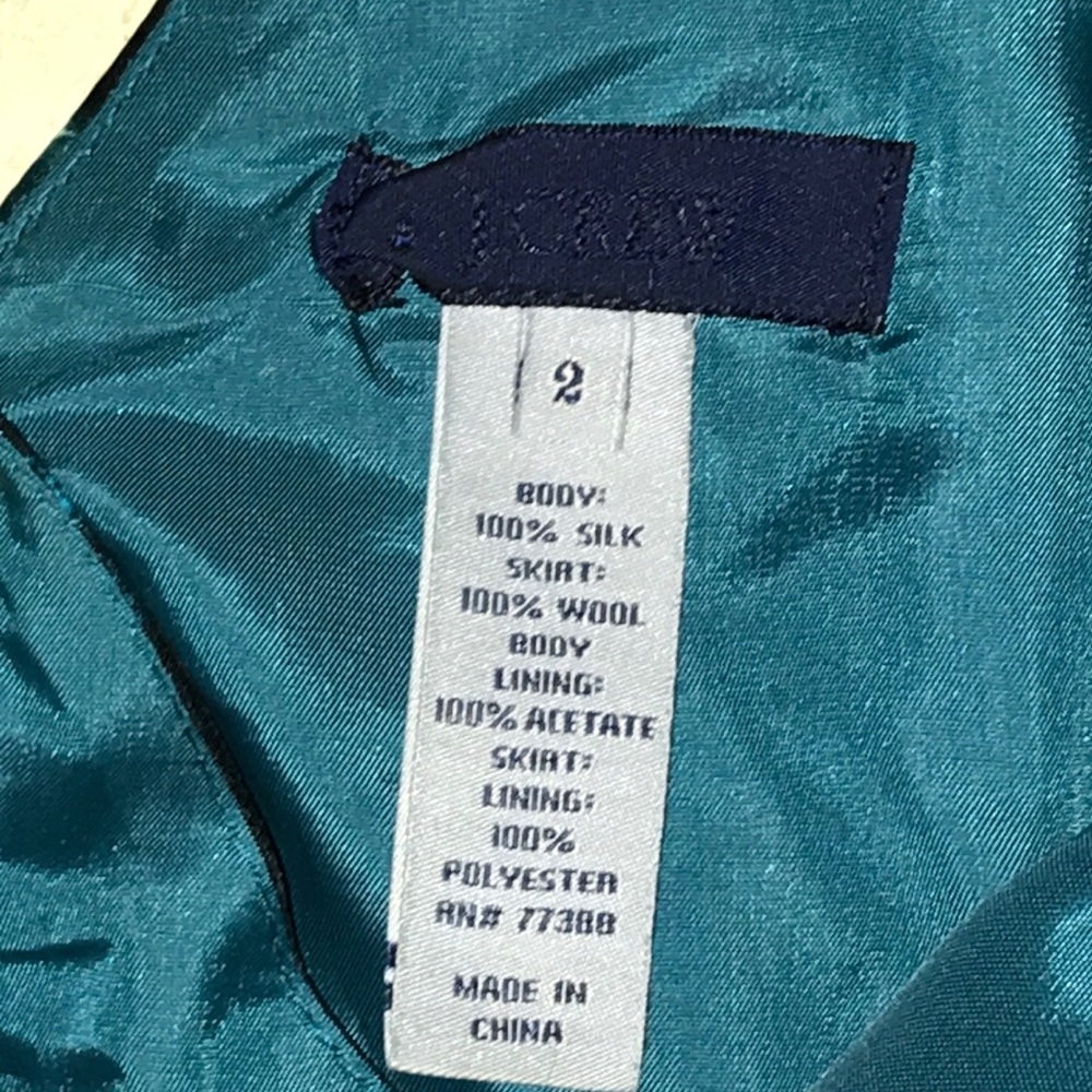 Vintage rare J Crew silk and wool sheath dress - Picture 4 of 4